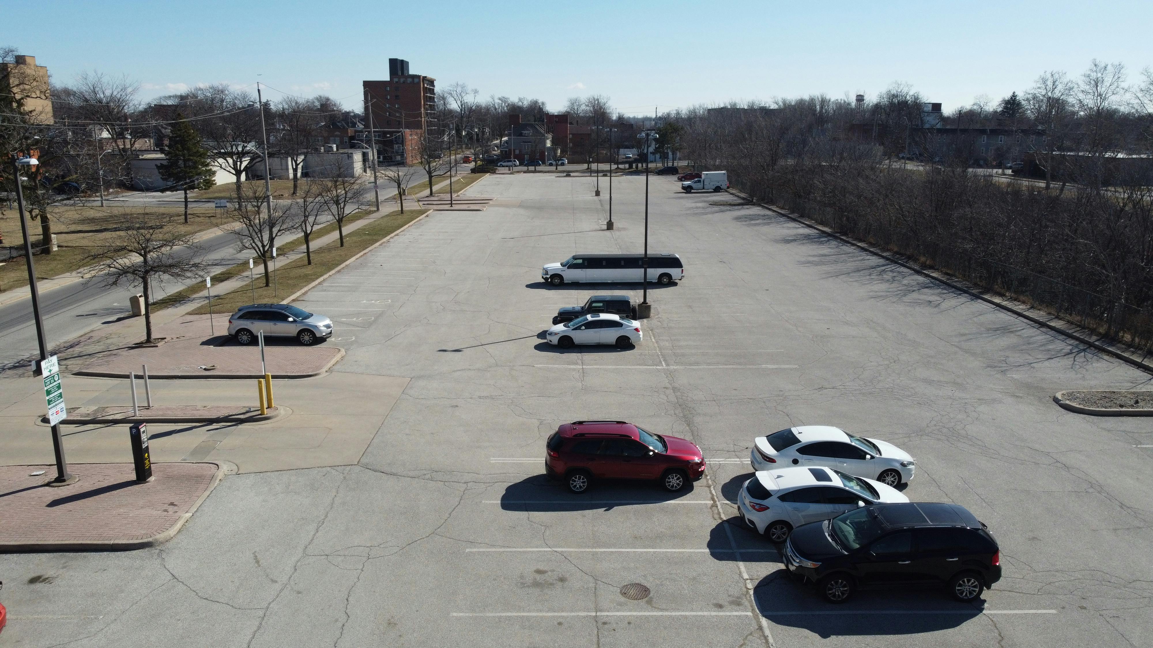 Aerial Photo of Caron Avenue Parking Lot from North to South  