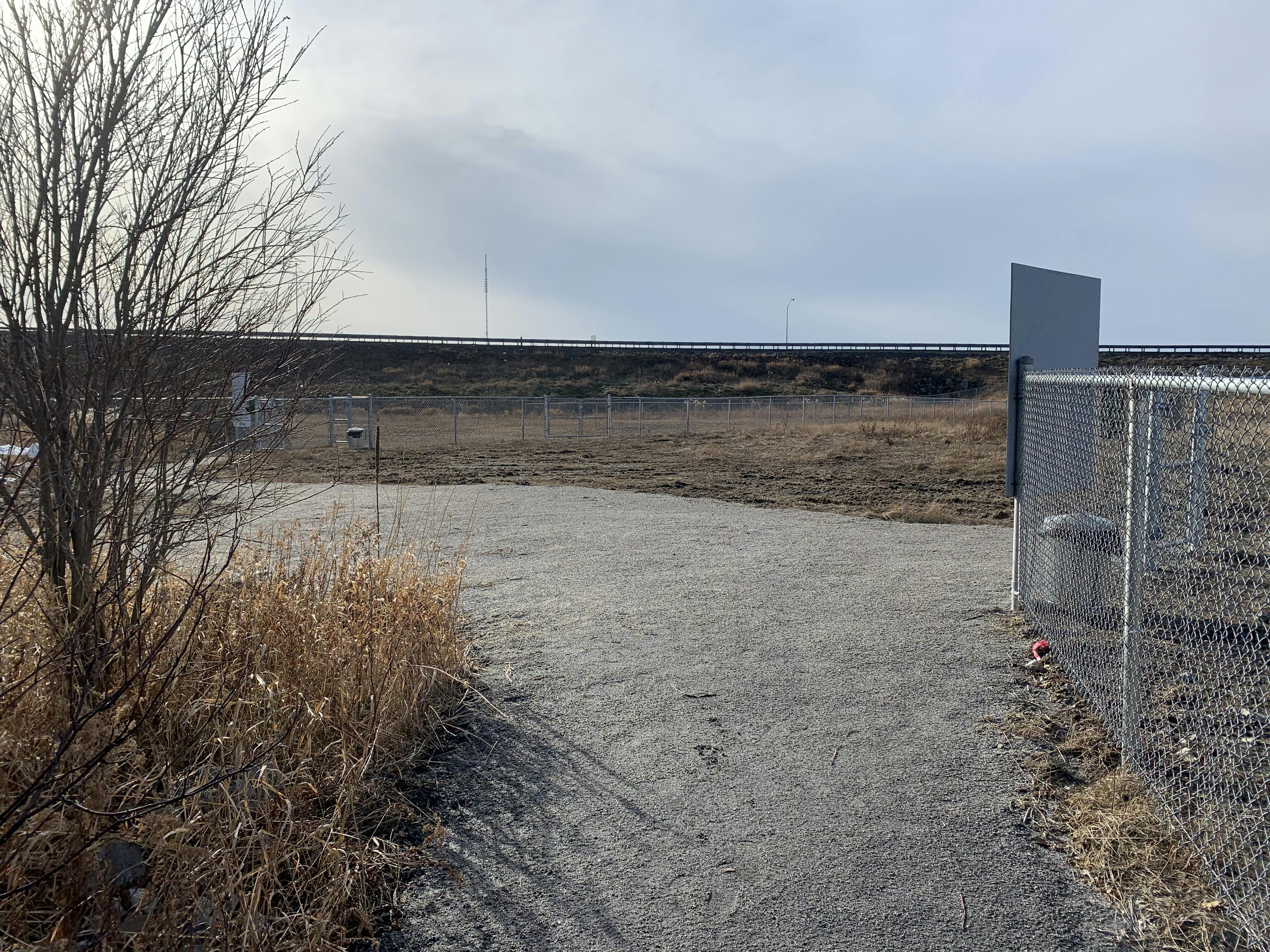 Pathway from parking to small dog enclosure