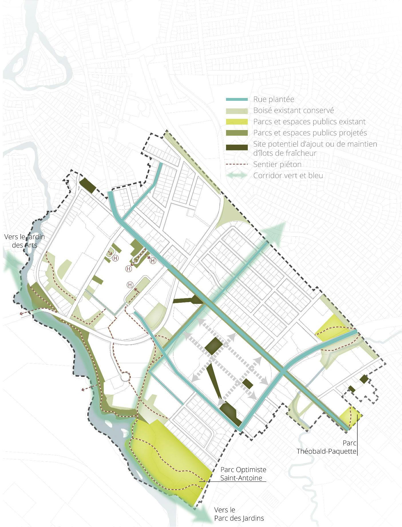 Carte des espaces verts