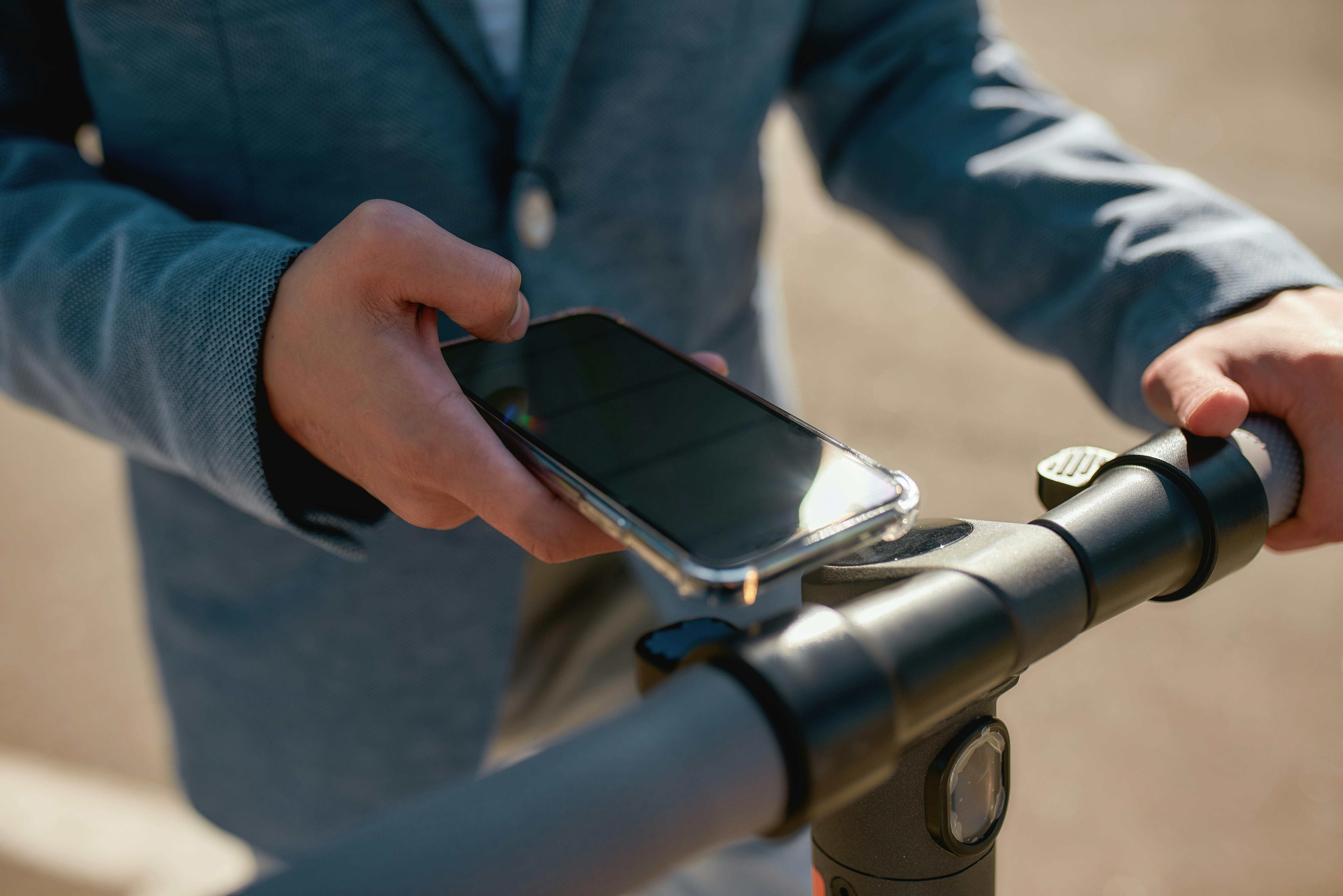 Many e-scooter share programs are rented and paid for using an app on your phone. 