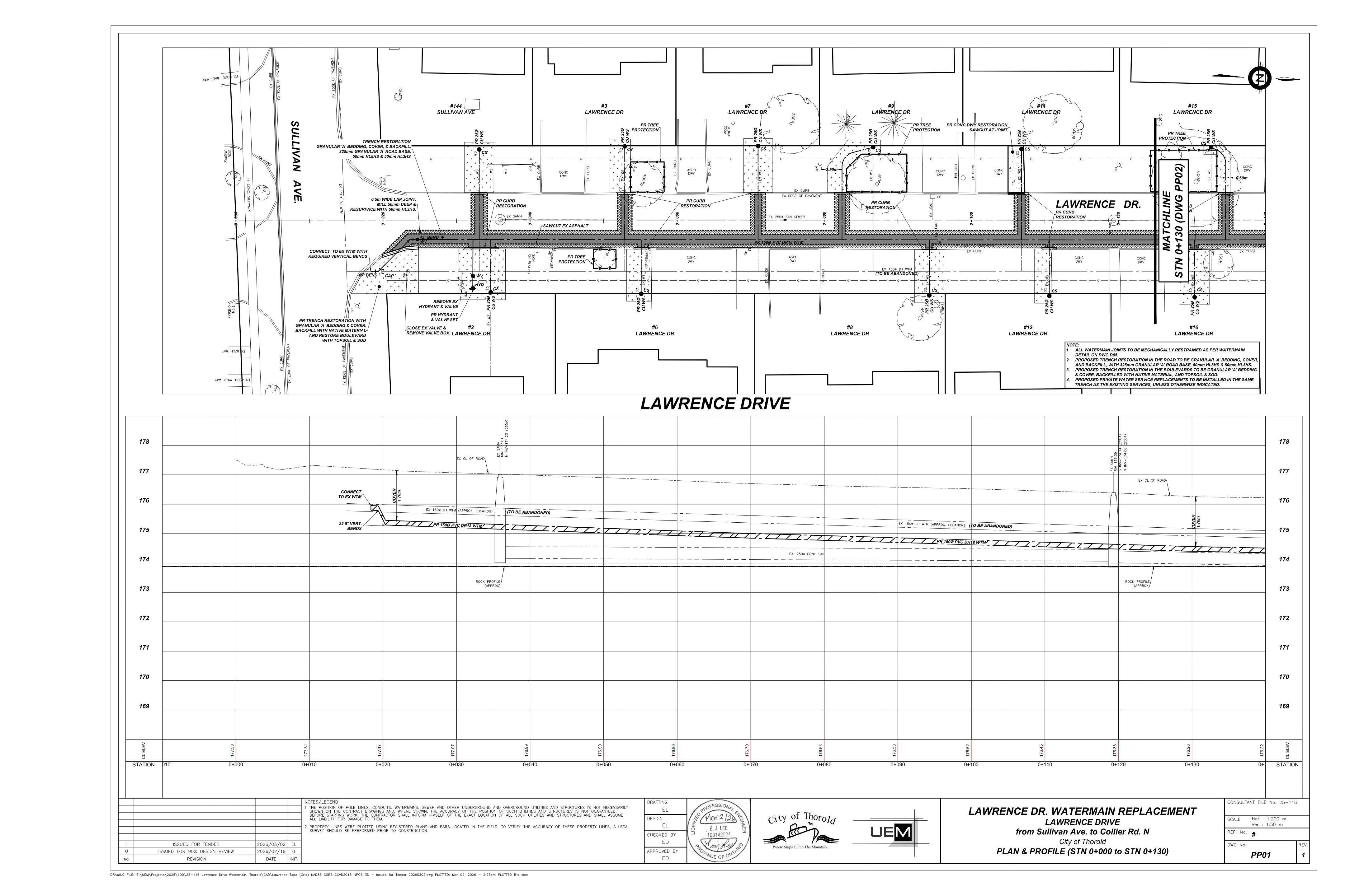 Civil Set Drawing - Lawrence Dr Watermain - Page 2