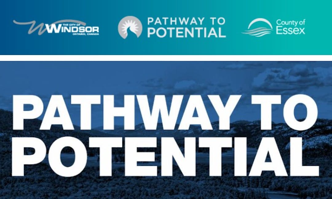 Pathway to Potential Logo with City of Windsor and County of Essex Logos