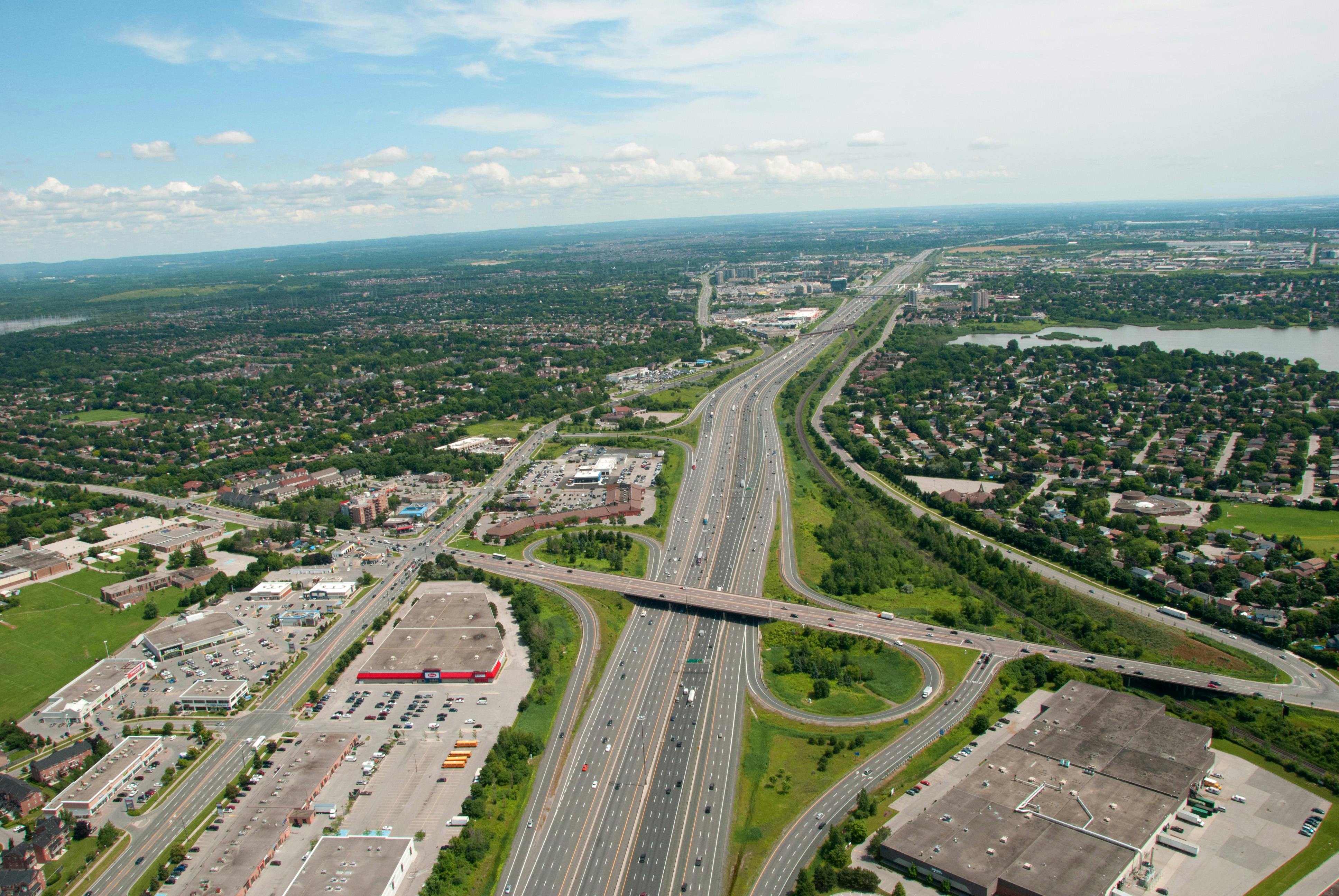 Aerial view over Durham Region