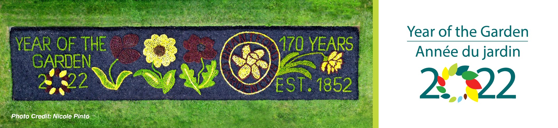 Year of the Garden logo with the Lorne Park garden bed