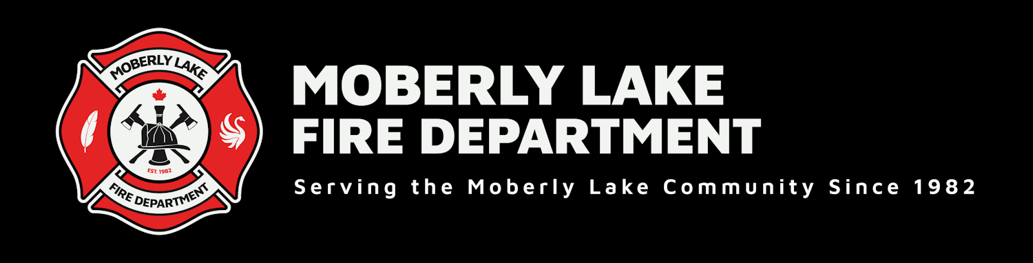 A black background with a red, black and white fire department crest in the foreground with common fire fighting symbols