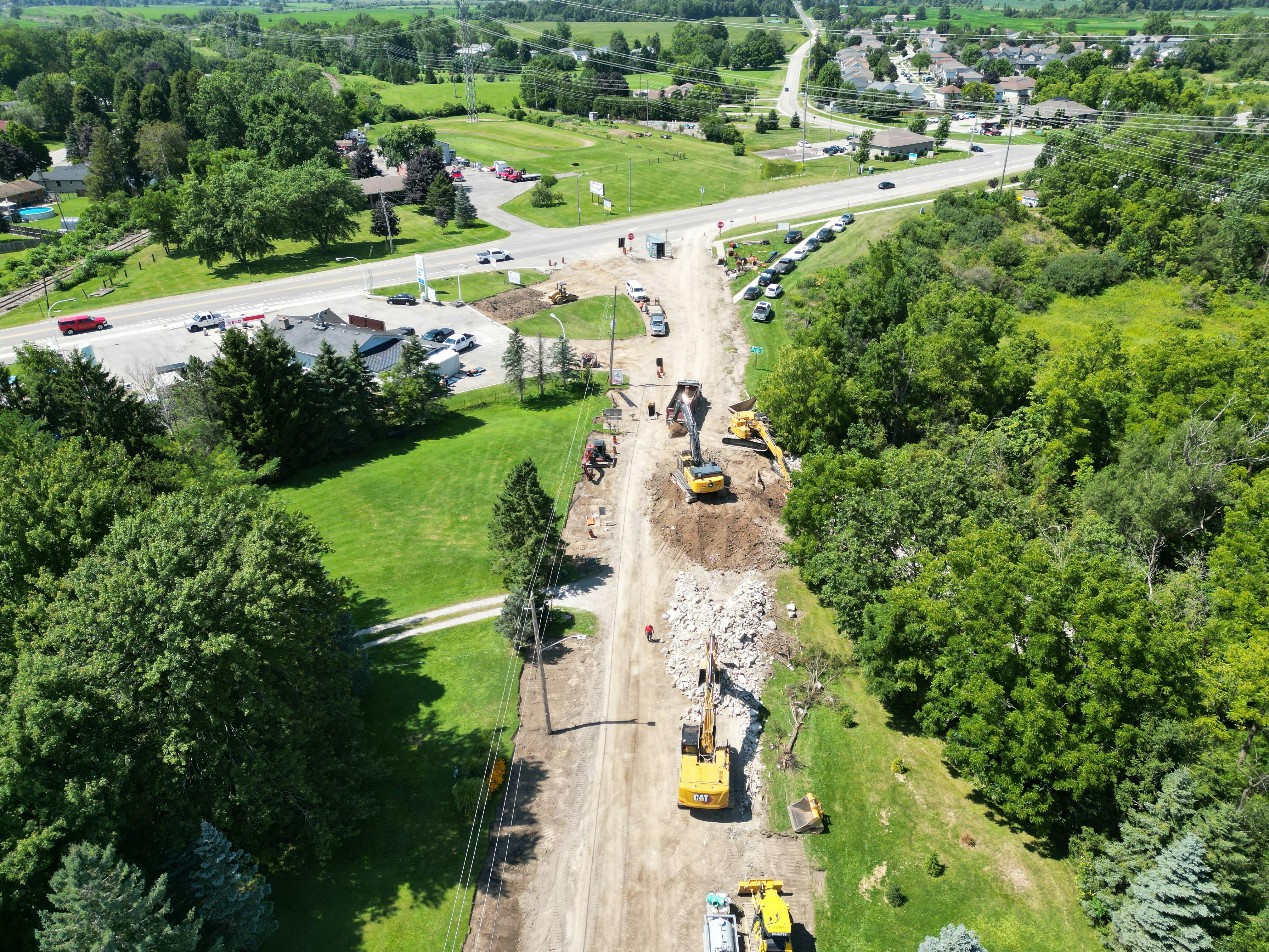 Drone photo of reconstruction taking place on St. George Street 