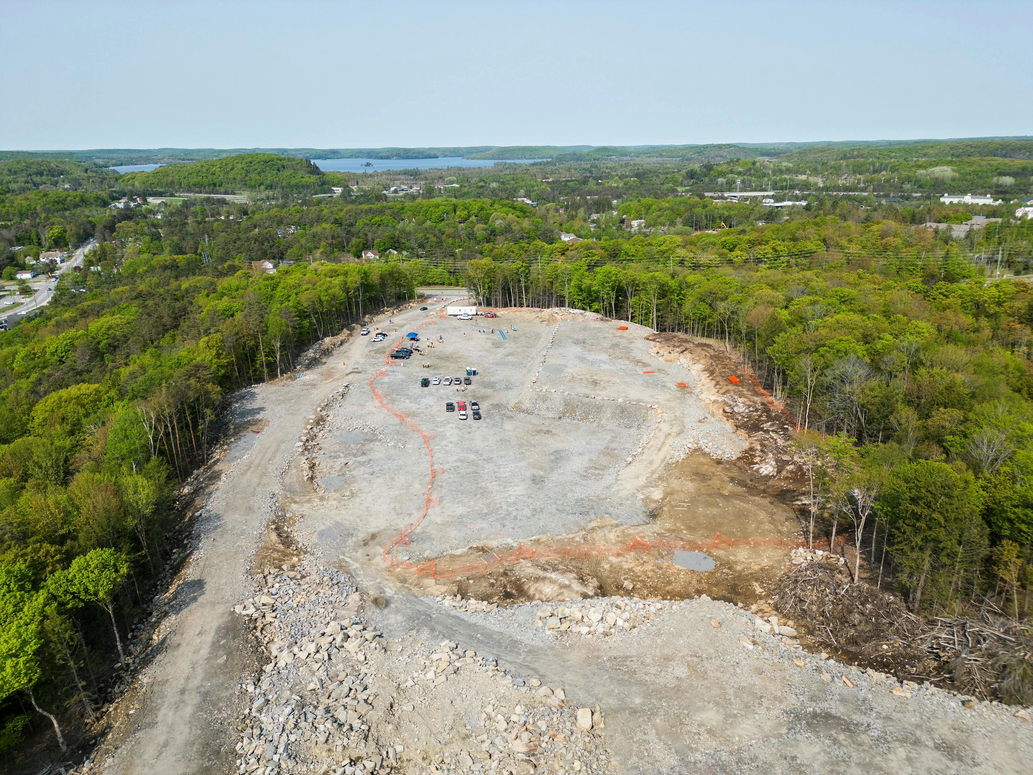 Aerial view of vacant land