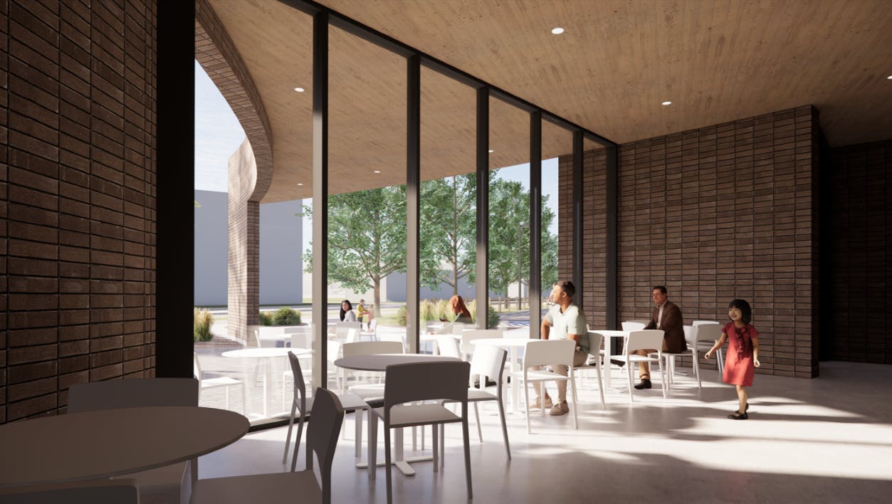 Hall d'entrée et l’esplanade extérieure