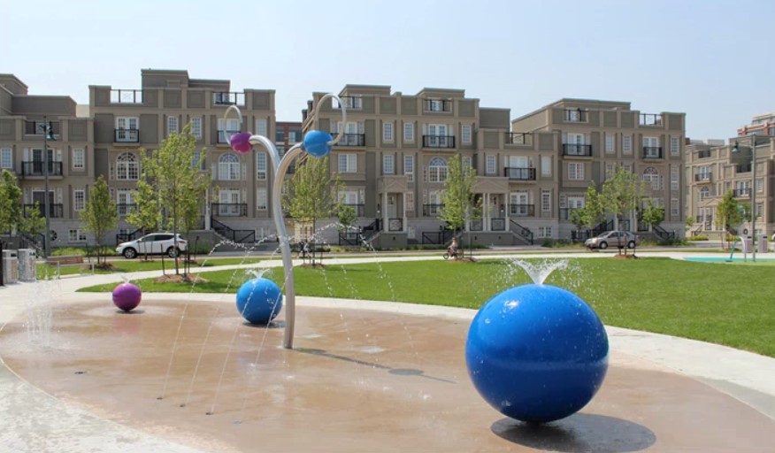 Image illustrating urban style splash pad design
