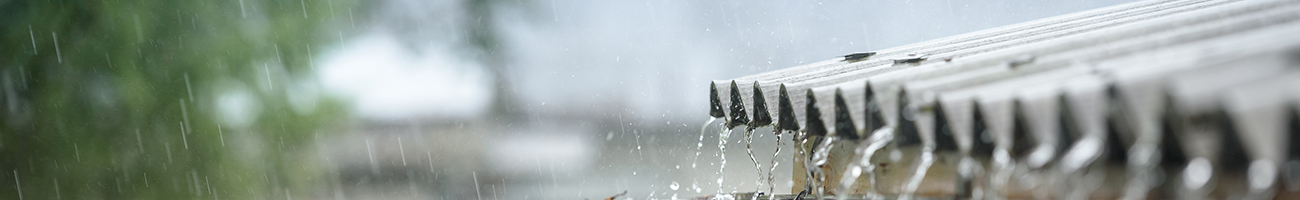 Rain running off roof