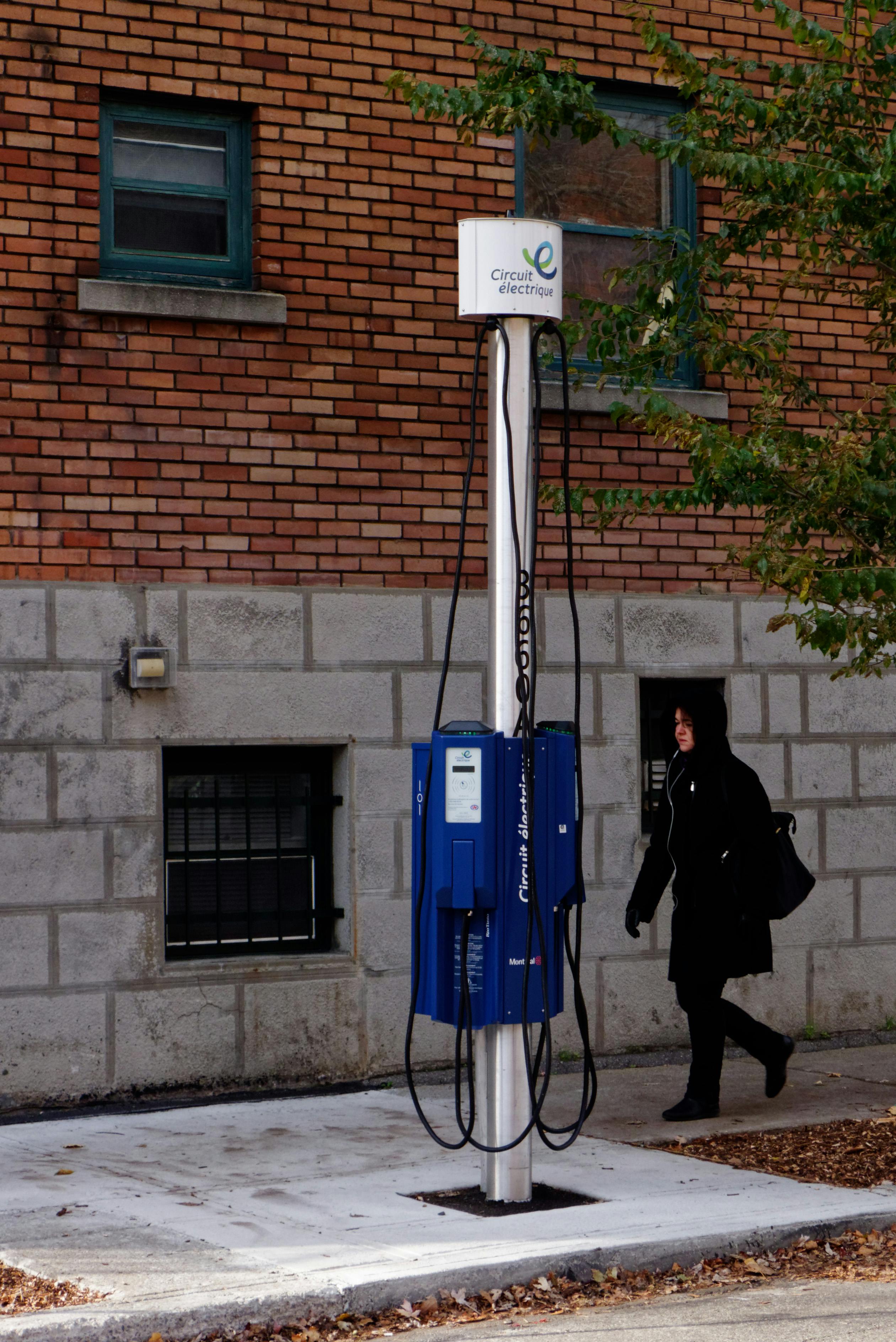 On-street charging station in Montreal