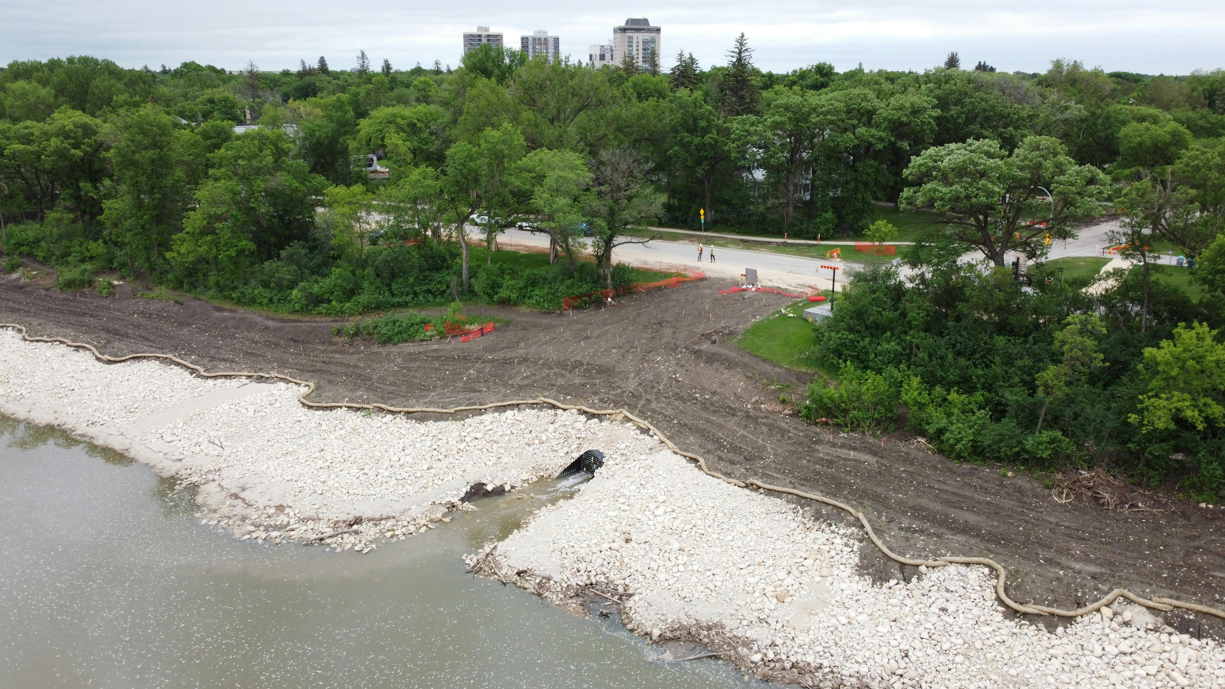 A new outfall installed near Park Boulevard - June 2021