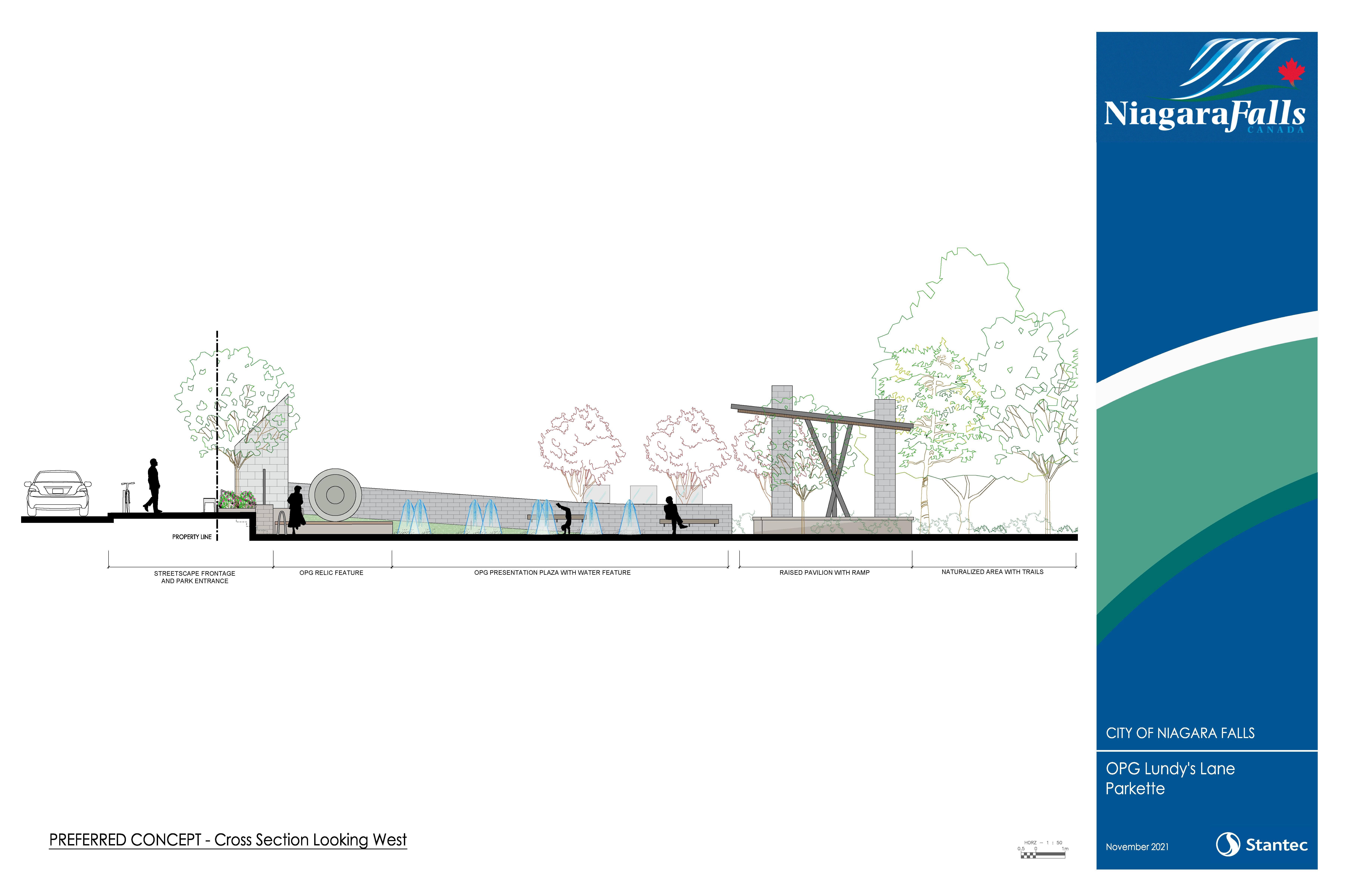 Preferred Concept - Cross Section Looking West