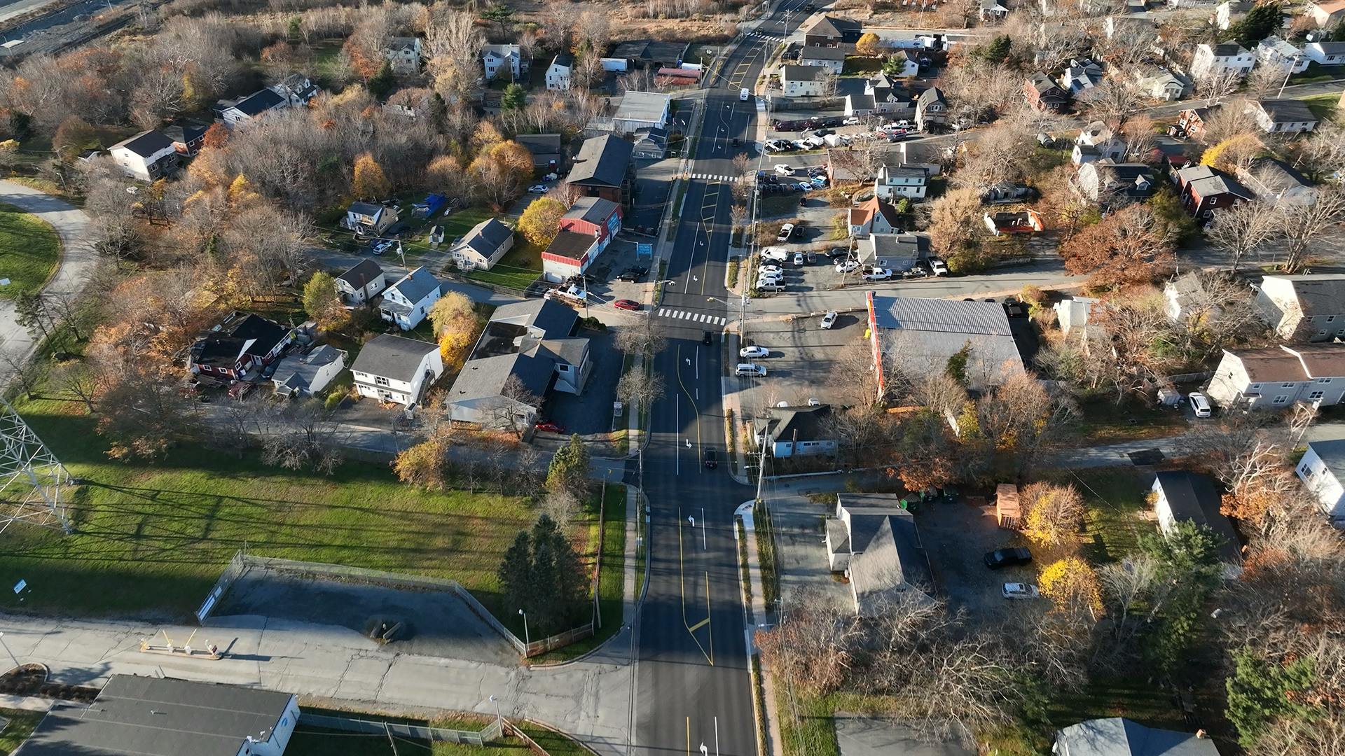 Looking North on Windmill Road between Elwood Drive and Parkstone Road