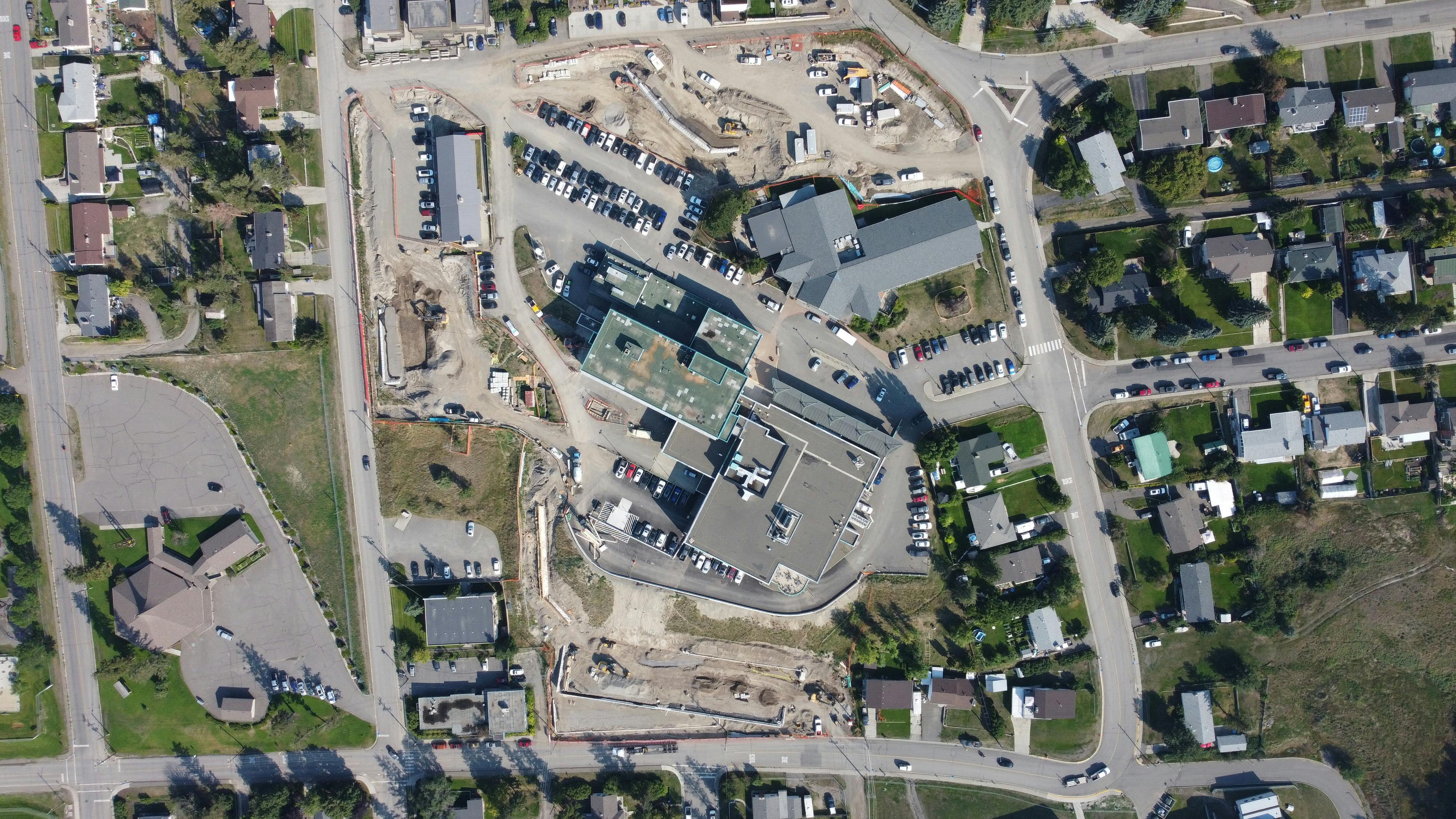 Aerial view of construction - August 2023