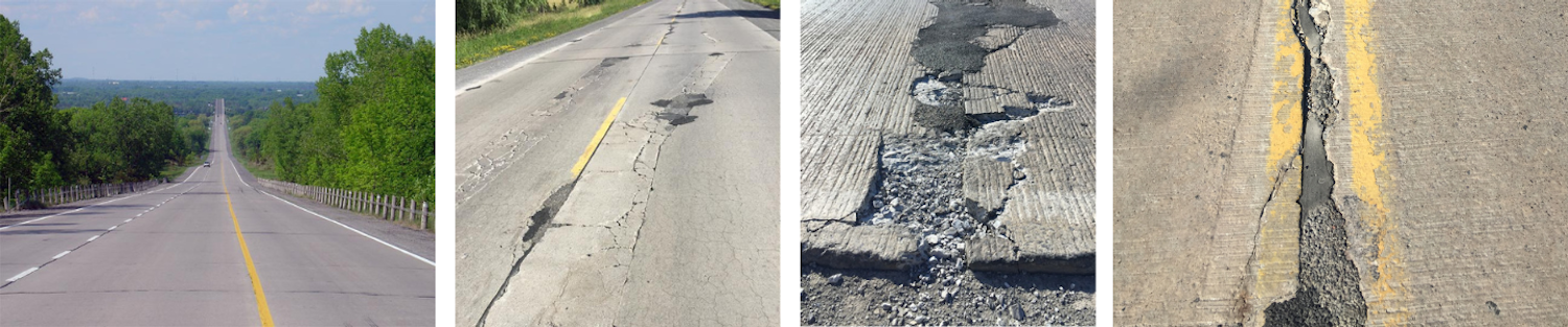 images of damaged road