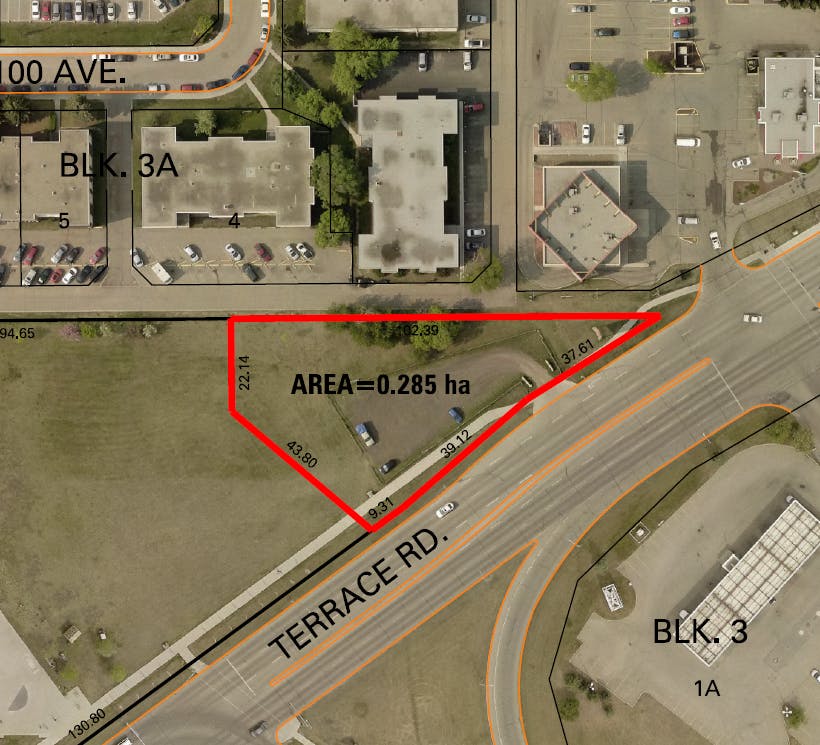 Site map of the proposed development at 6503 101 Avenue NW.