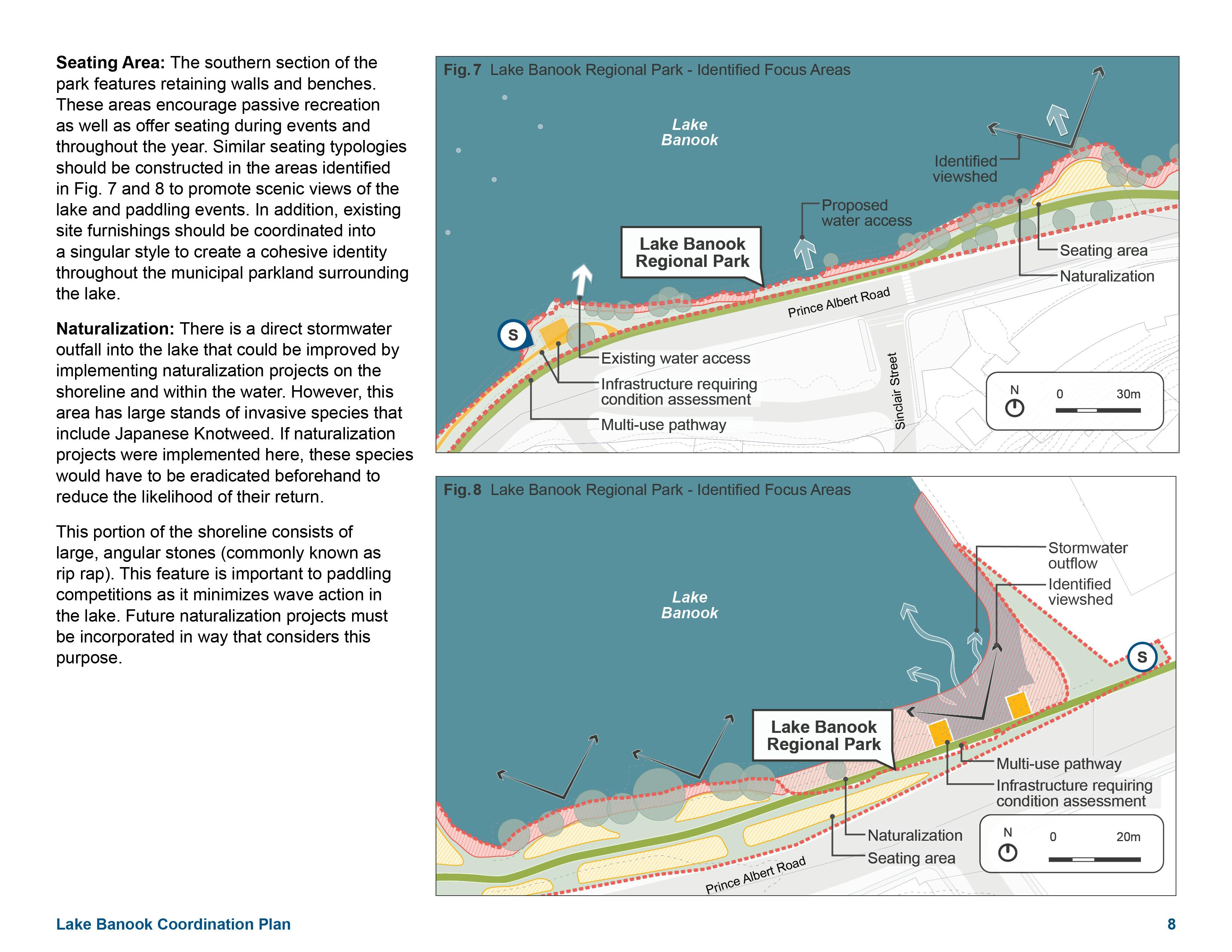 Figure 7 and 8 - Lake Banook Regional Park - Identified Focus Areas