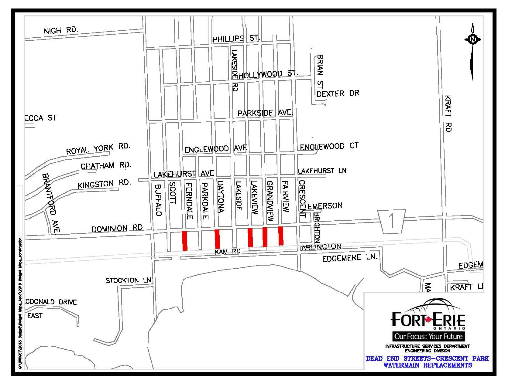 Dead End Watermain Replacement Roads - Crescent Park