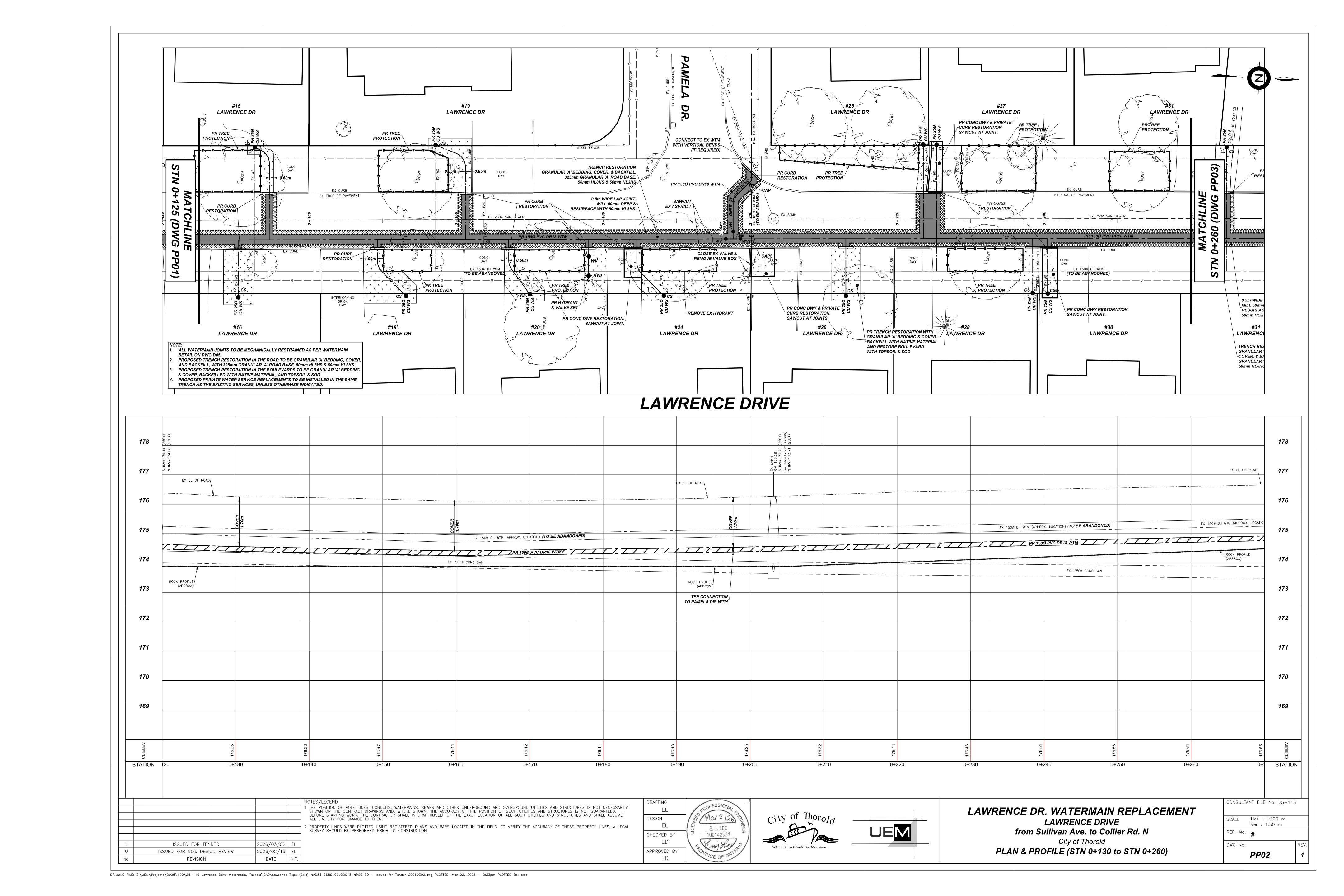 Civil Set Drawing - Lawrence Dr Watermain - Page 3
