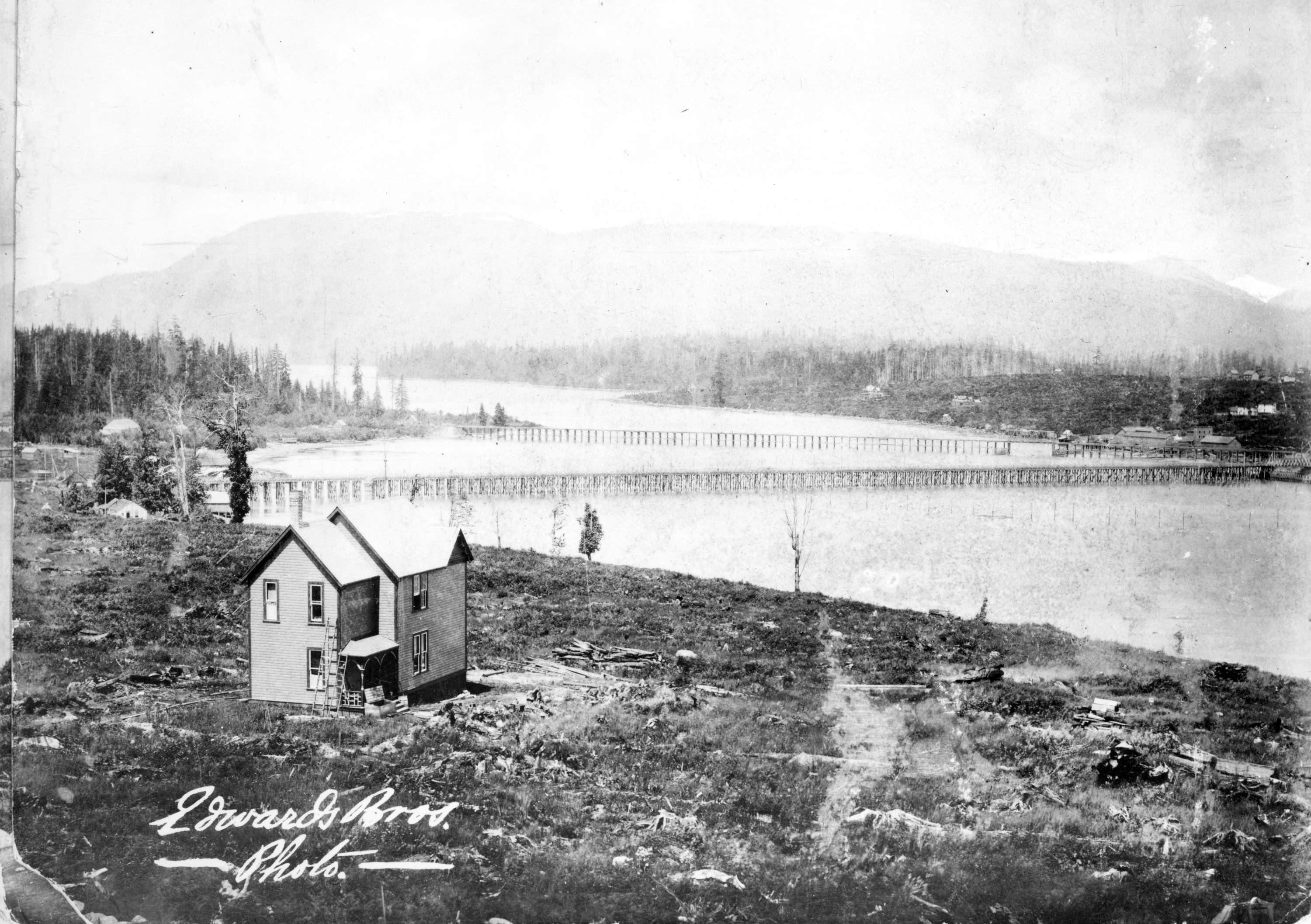 Fairview looking west across False Creek, date unkown