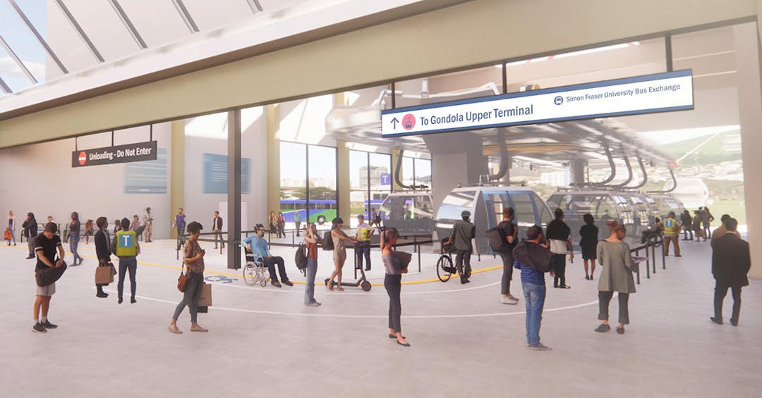 Rendering of what the lower terminal could potentially look like for the Burnaby Mountain Gondola