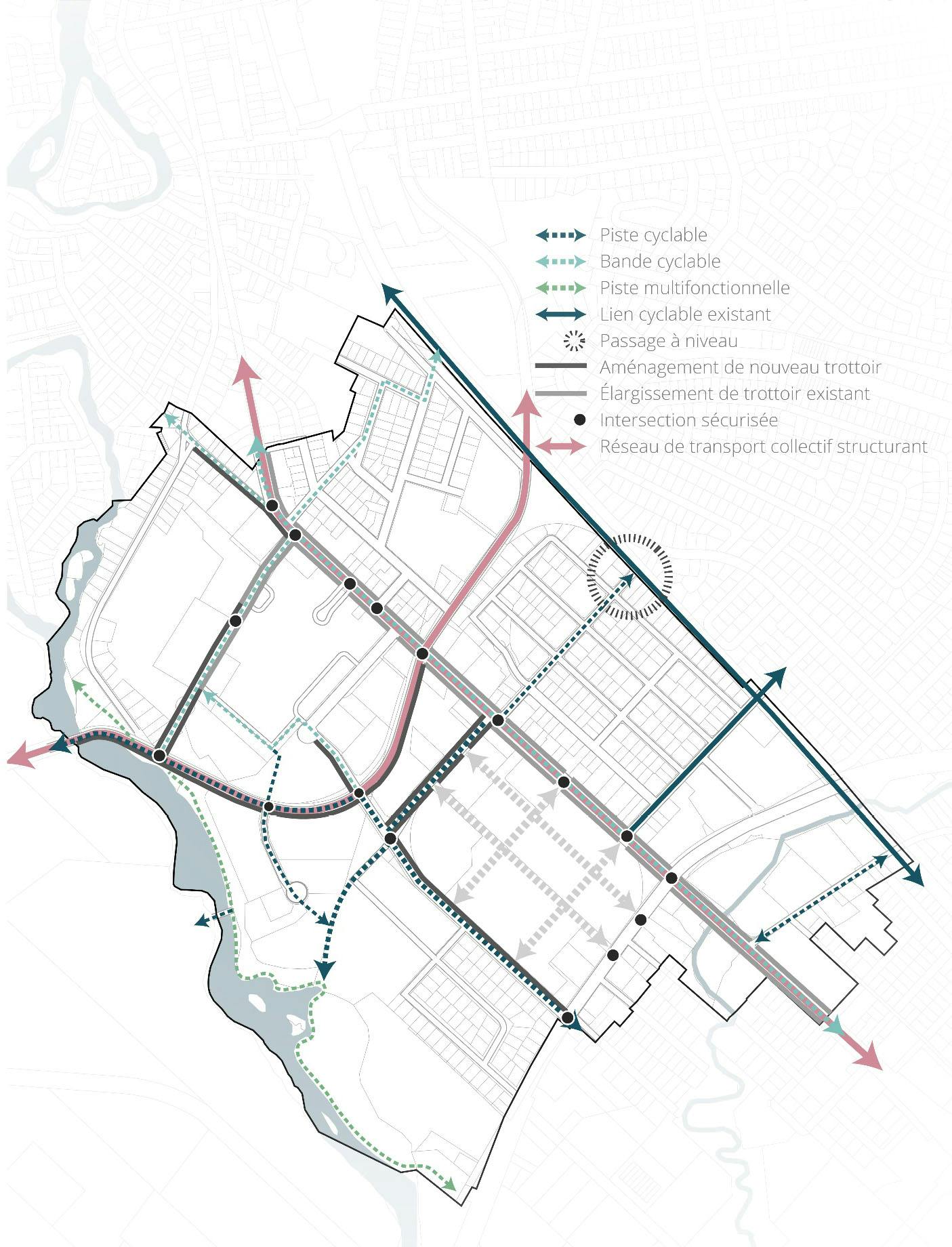 Carte en lien avec le transport actif