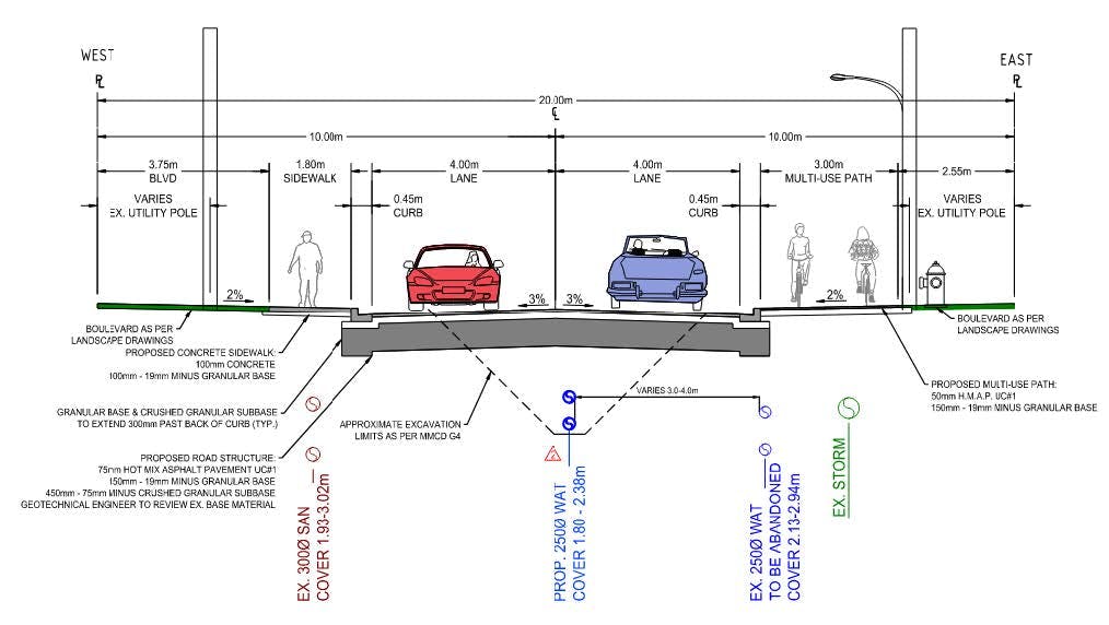 A drawing of what the street will look like once work is complete.