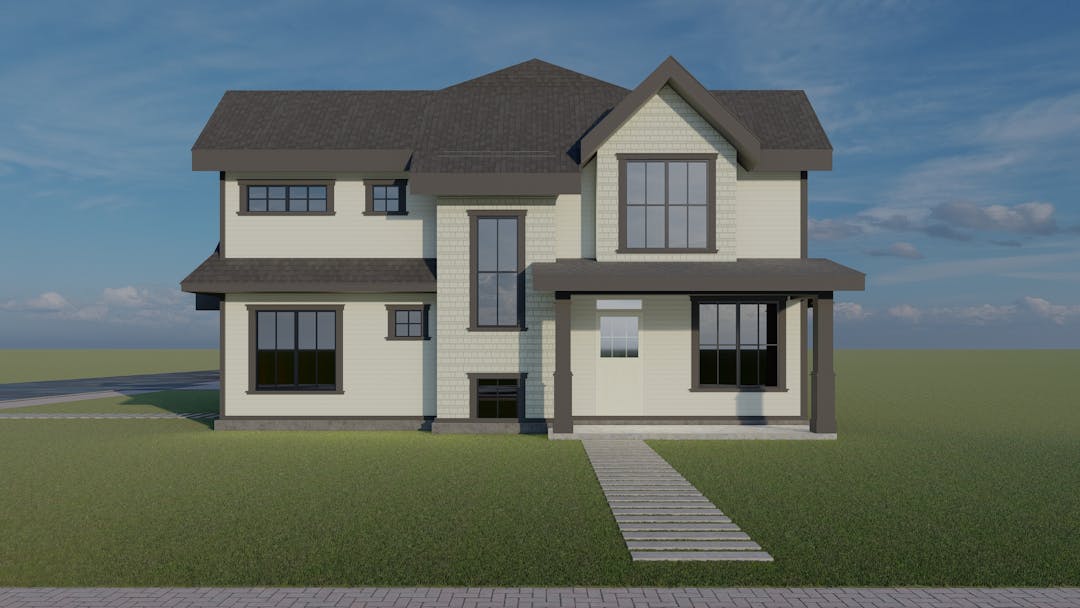 Rendering of the proposed ground-oriented and family-friendly duplex, which includes three bedrooms in each unit.