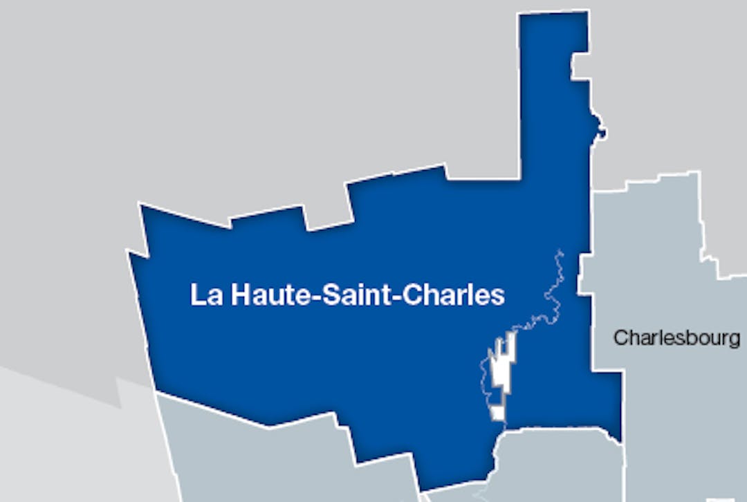 Carte arrondissement de La Haute-Saint-Charles