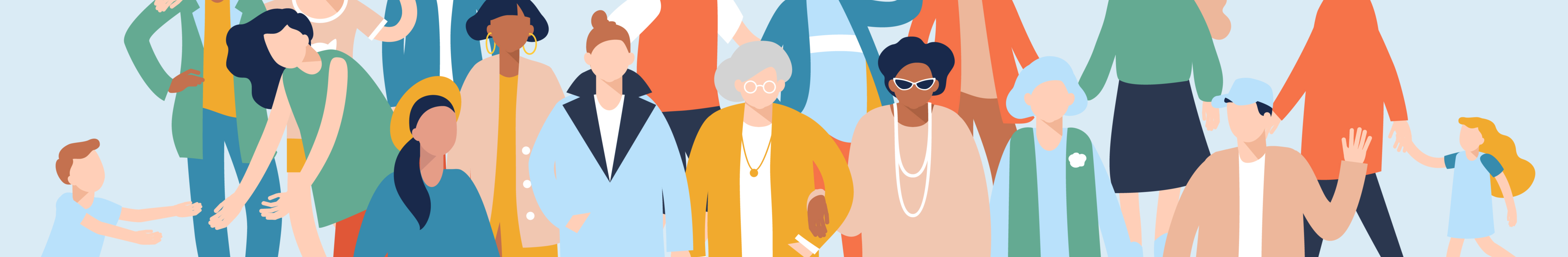 Digital illustration of community members