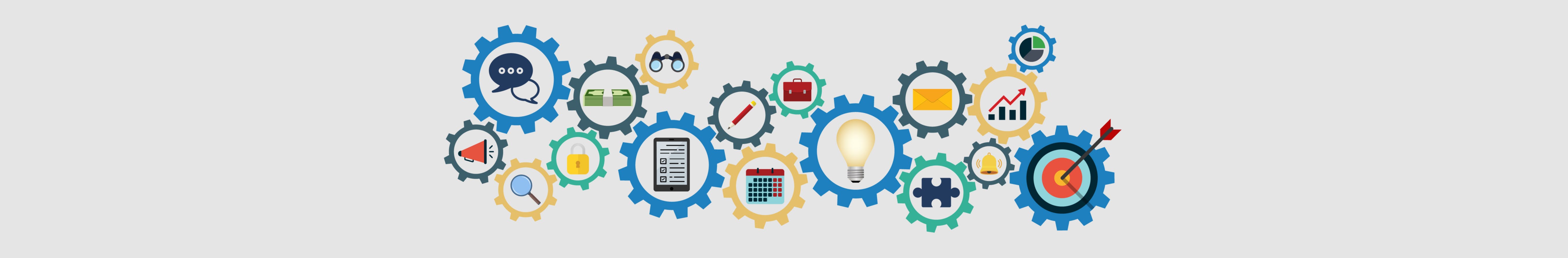 Financial Framework graphic with icons representing process