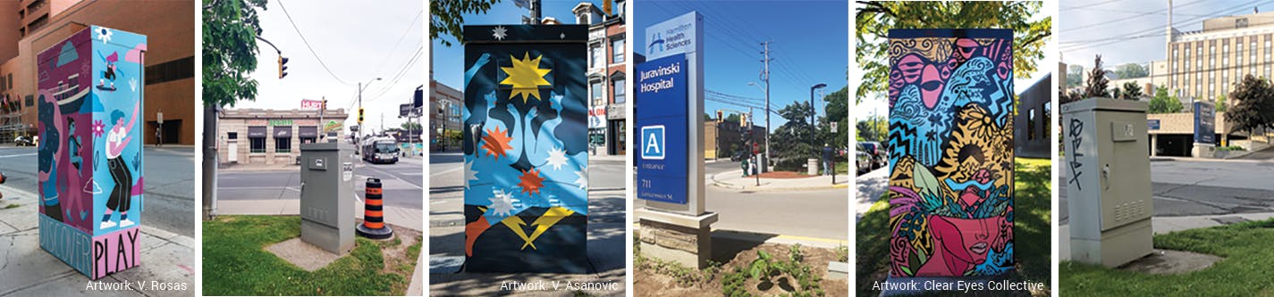 Utility boxes with and without wraps