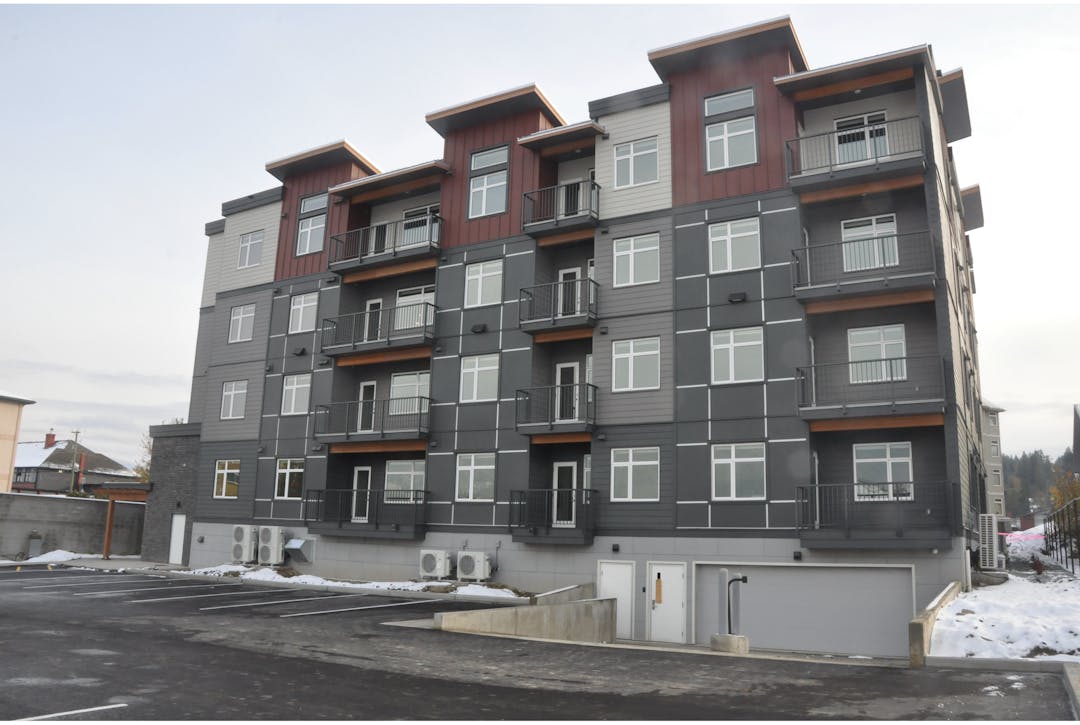 Front view of new affordable rental housing Salmon Arm, BC