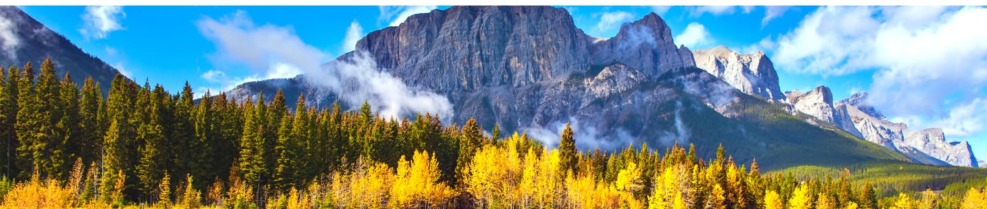 View of Rundle Mountain from Quarry Lake