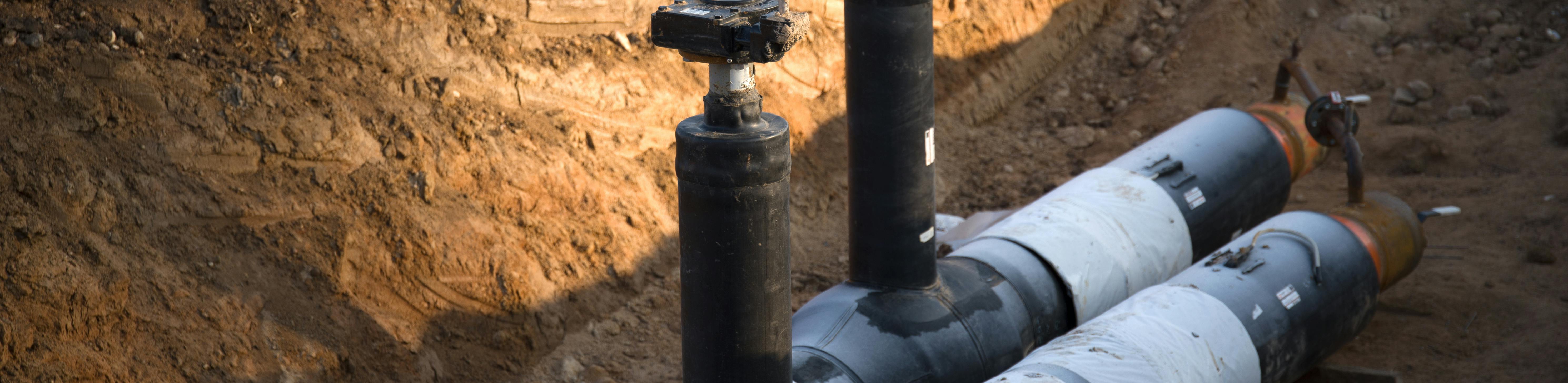 Image of sewer pipes being installed