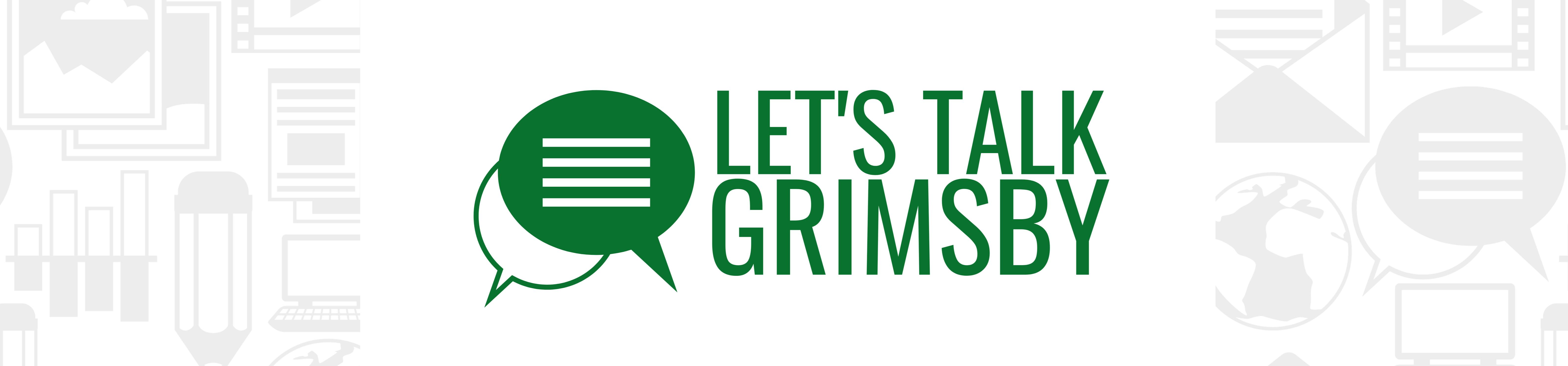 Lets Talk Grimsby words with a text bubble image