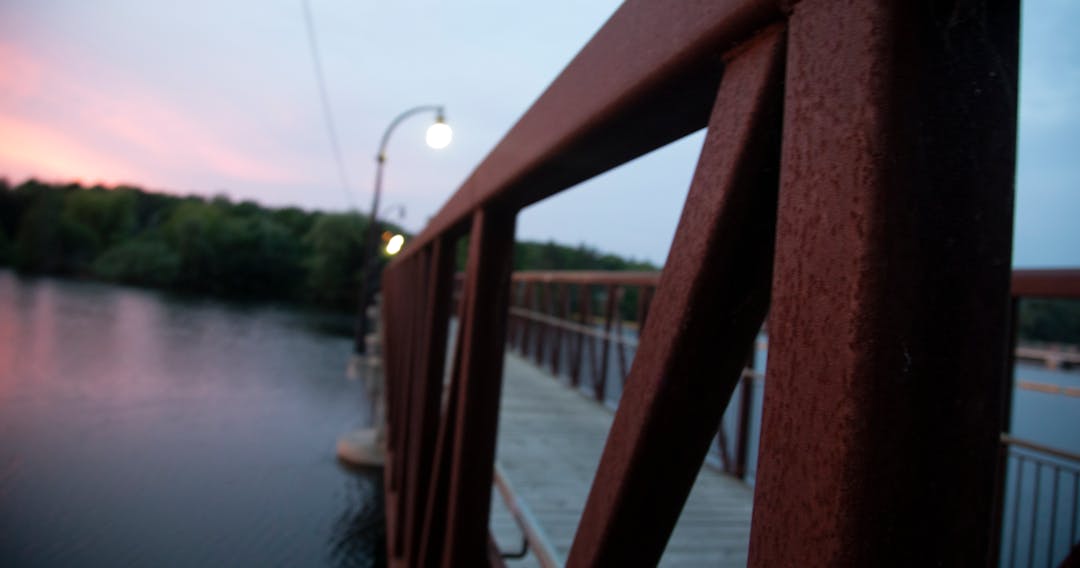 Pedestrian bridge over a river