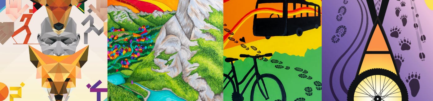 A sample of each design for Canmore's new pageantry banner  