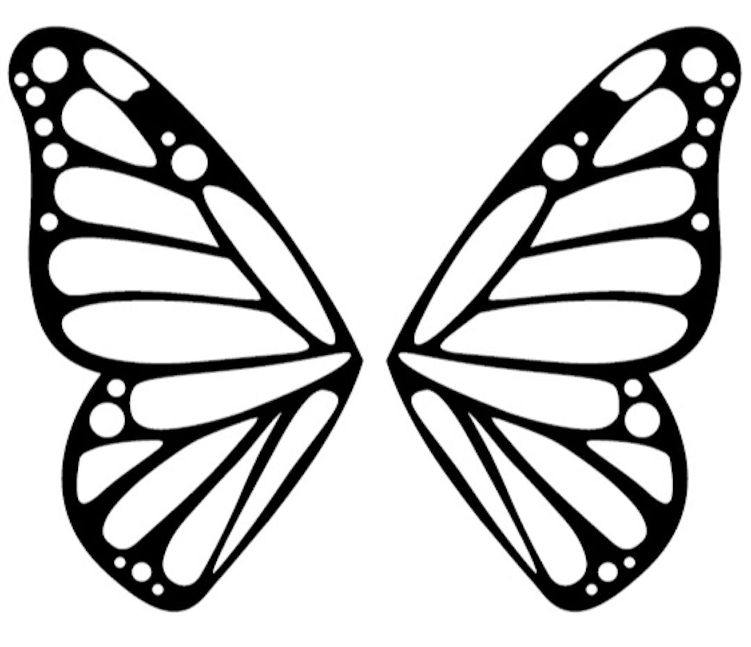 A picture of an outline of butterfly wings.