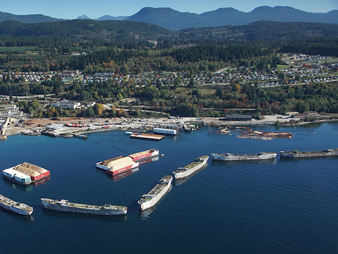 A bird's eye view photograph of Townsite taken by Paul Galinski