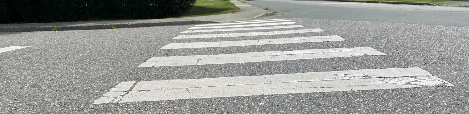 A zebra crosswalk 