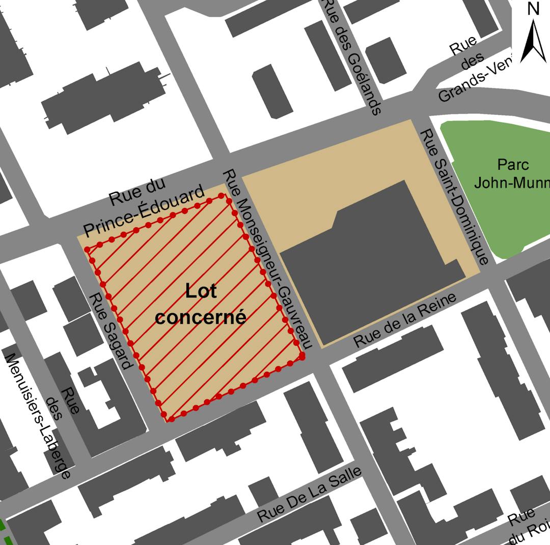 Emplacement du lot visé par la permission temporaire
