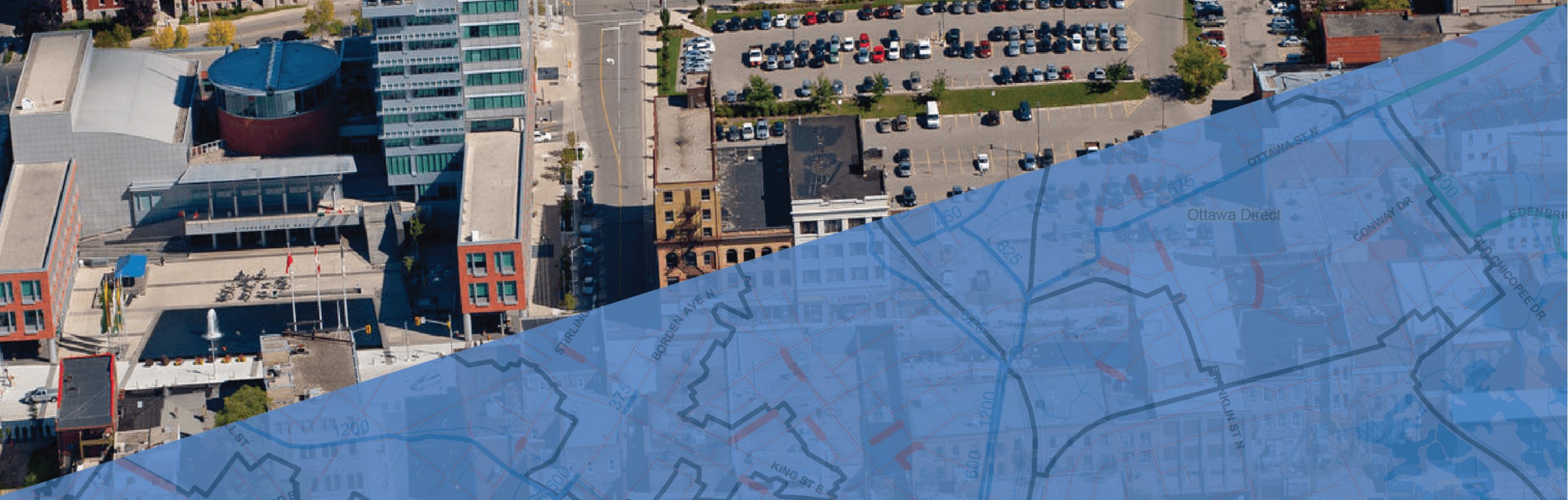 City of Kitchener with sanitary system map overlay