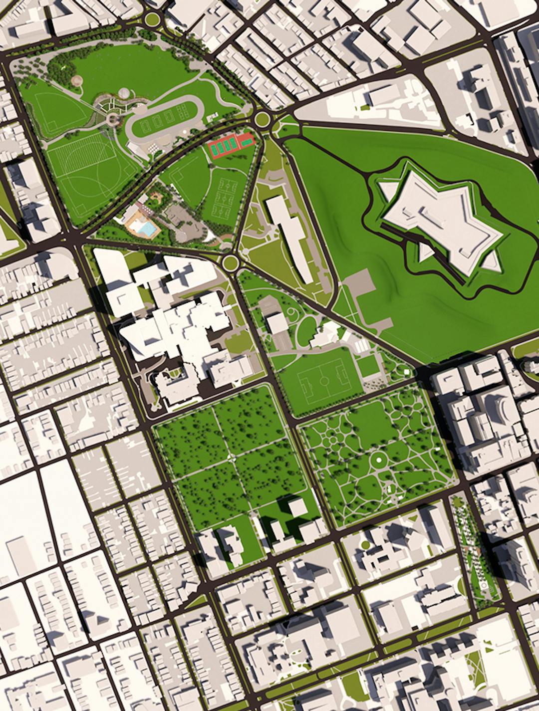 Rendered Plan of the Halifax Common. 