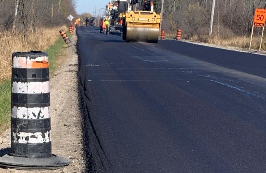 Paving a road