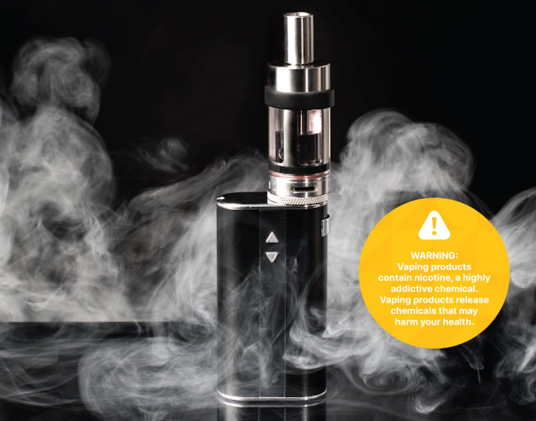vaporizer warning vaping products contain nicotine a highly addictive chemical
