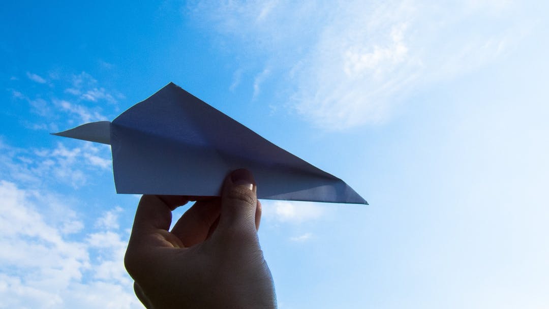 Paper plane in the sky