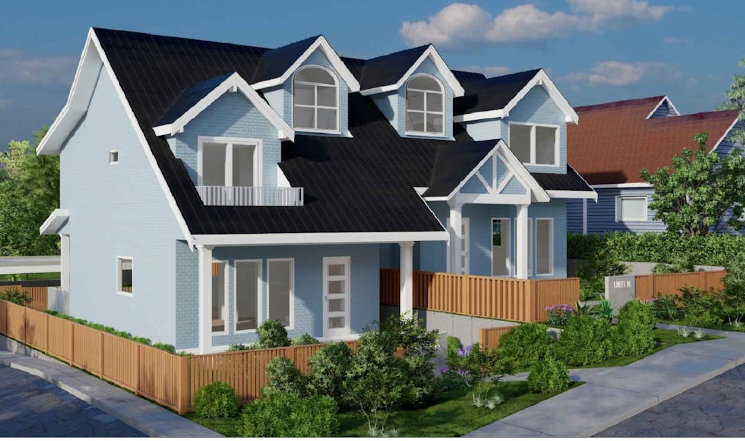 Rendering of the proposed side-by-side duplex at 926 First Street.