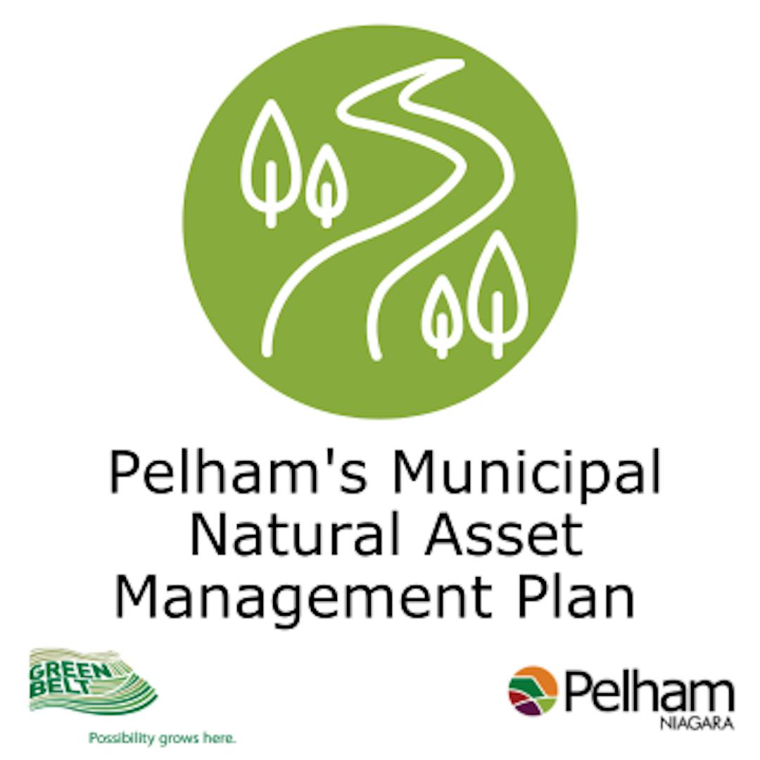 Pelham's Municipal Natural Asset Management Plan with Greenbelt logo and Town of Pelham logo